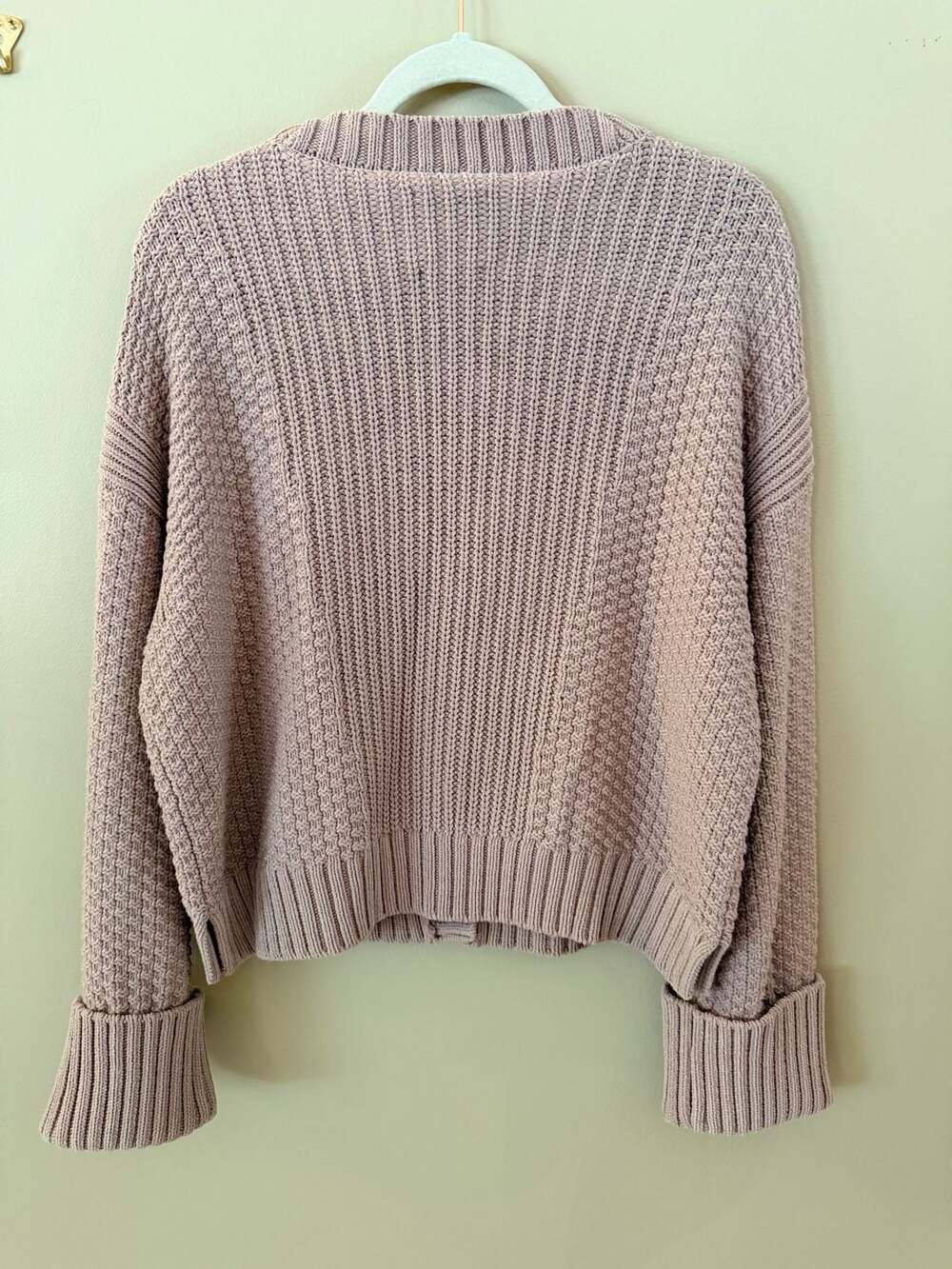 Abercrombie & Fitch Oversized Seed Stitch V-Neck Cardigan - Picture 4 of 4